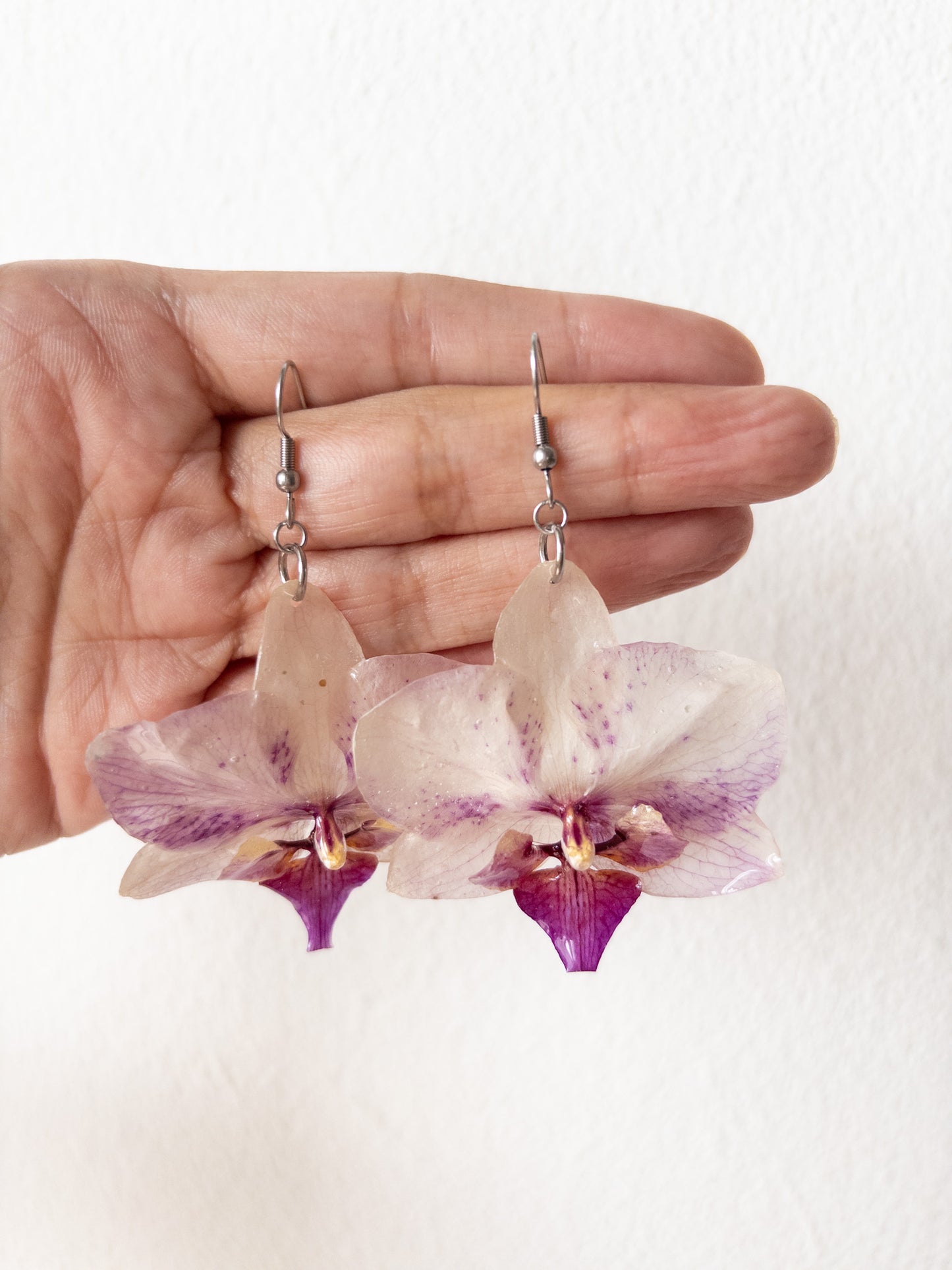 White Color Orchid Earrings