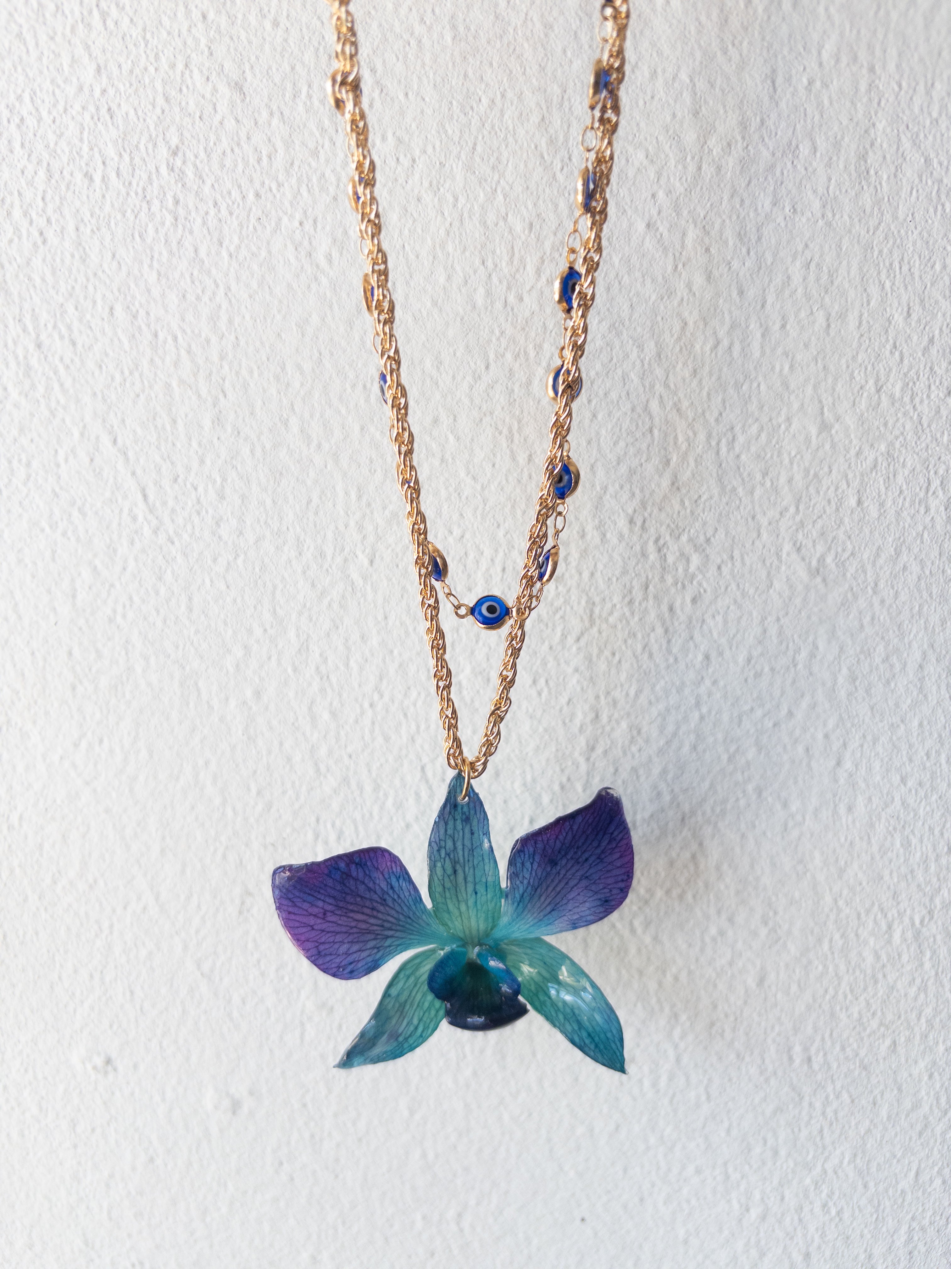 Collar Orquidea Azul